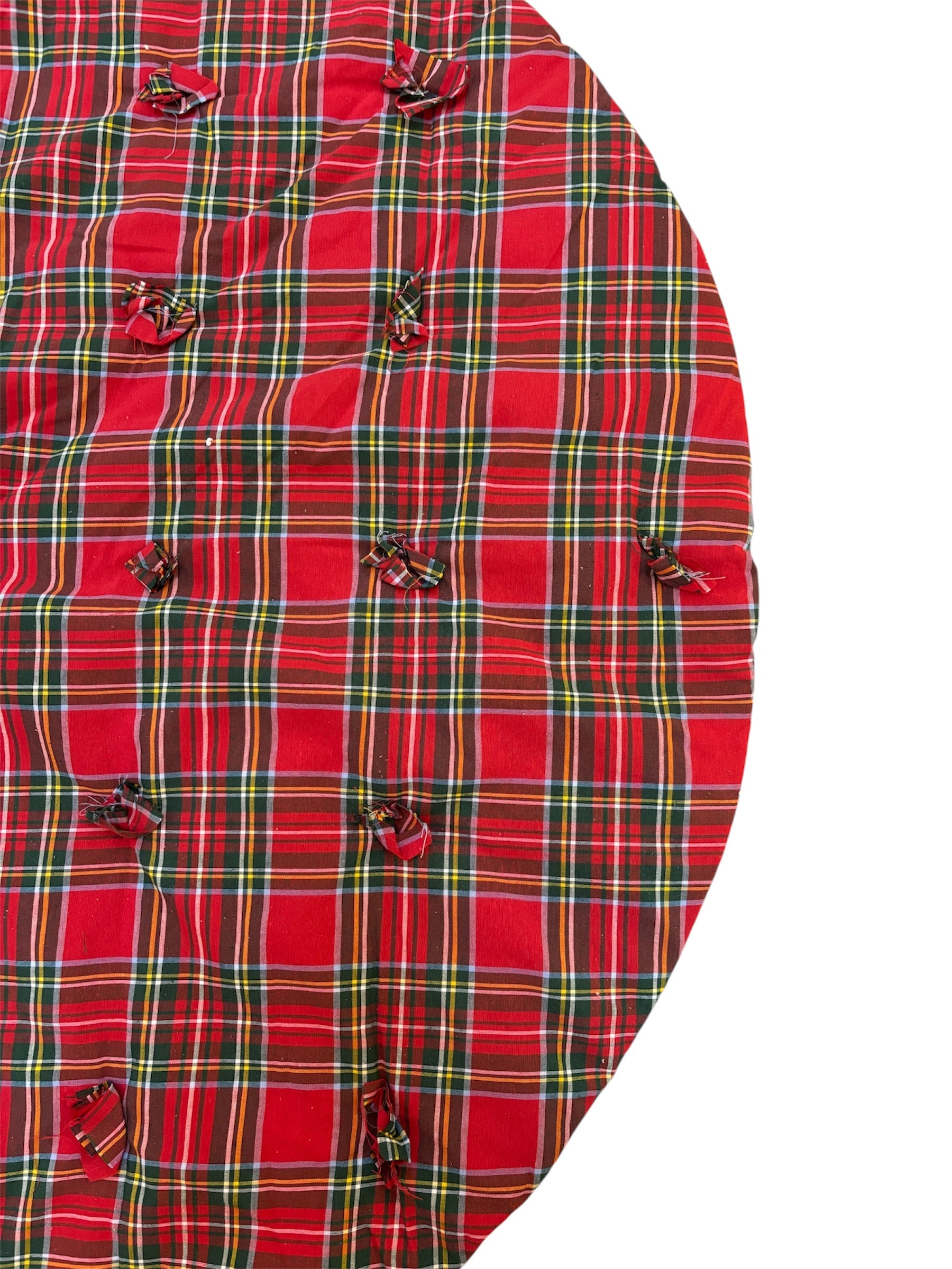 Copri Base per Albero di Natale in Tartan Imbottito 125 cm