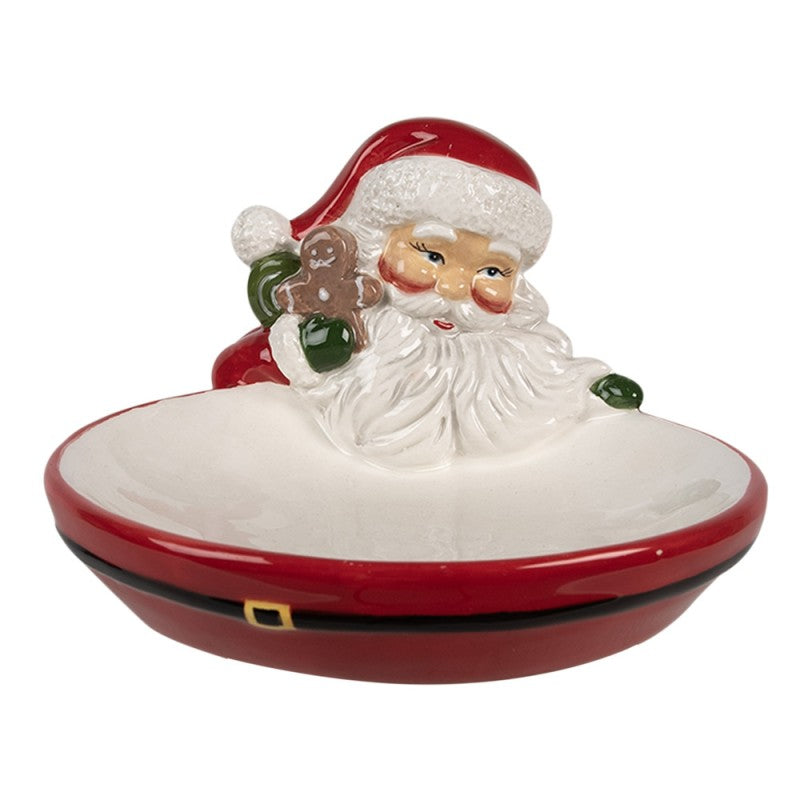 Scodella Natalizia Decorativa con Babbo Natale in Ceramica 10 cm- Clayre & Eef