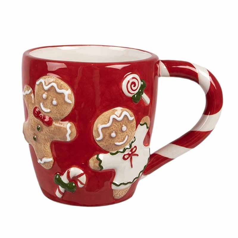 Tazza con Omini di Pan di Zenzero in Ceramica 325 ml – Clayre & Eef