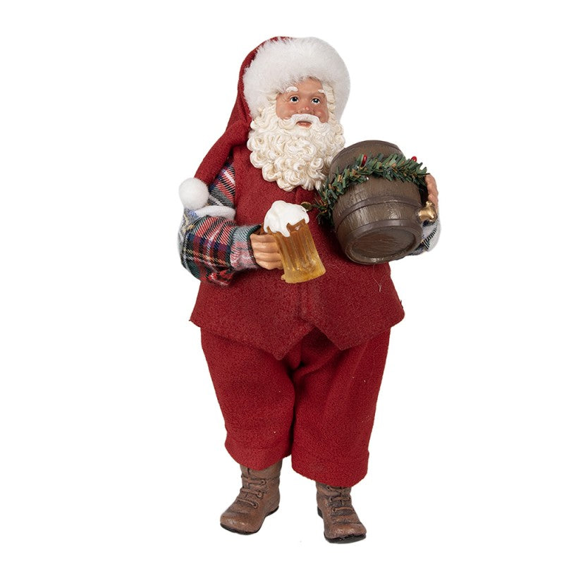 Babbo Natale con Botte e Bicchiere di Birra 28 h cm – Clayre & Eef
