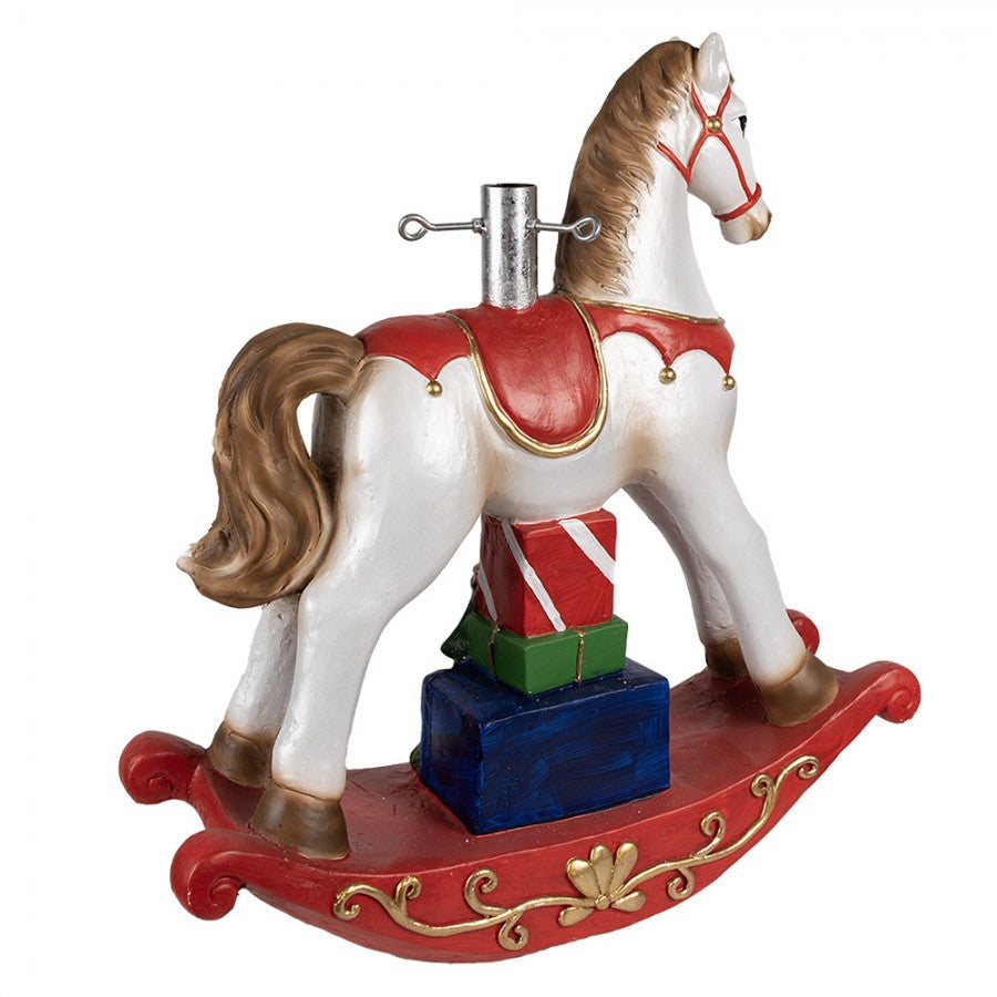 Supporto Cavalluccio a Dondolo Bianco e Rosso 64 h cm - Clayre & Eef