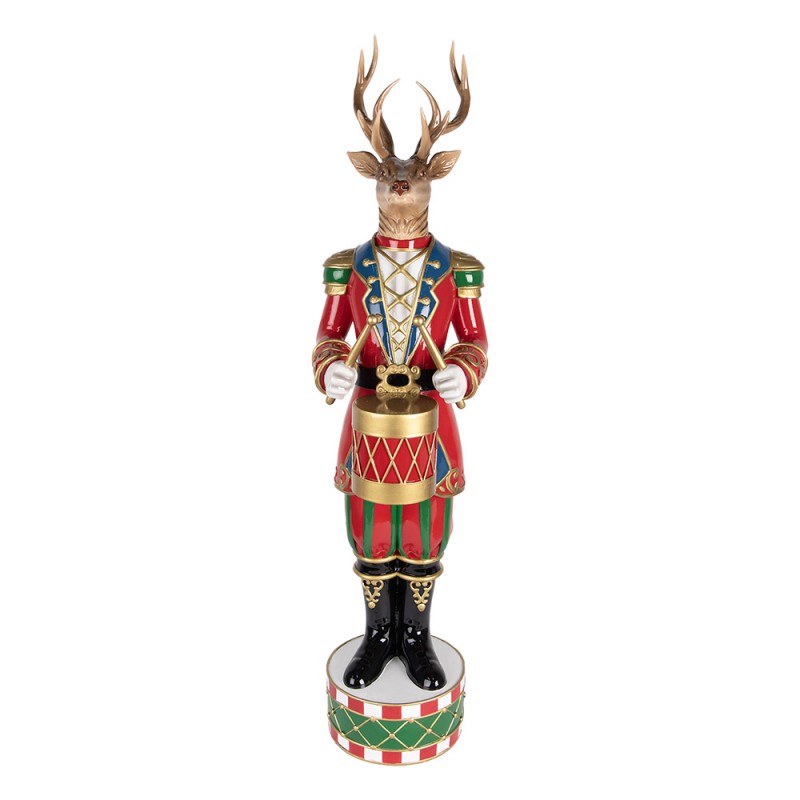 Statua Decorativa Renna Schiaccianoci con Tamburo 82 h cm - Clayre & Eef
