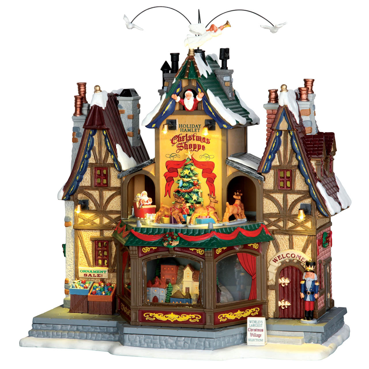 Holiday Hamlet Christmas Shoppe  con Luci Suoni e Movimento - Lemax