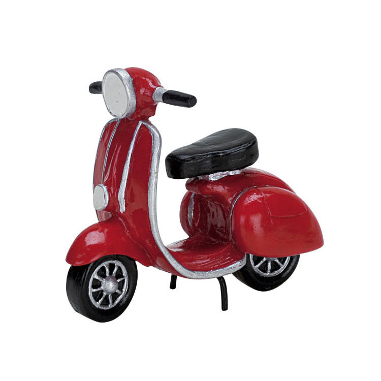 Scooter Rosso in Miniatura per Villaggio - Lemax