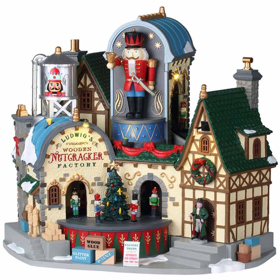 Ludwig’s Wooden Nutcracker Factory con Suoni,  Luci e Movimento - Lemax