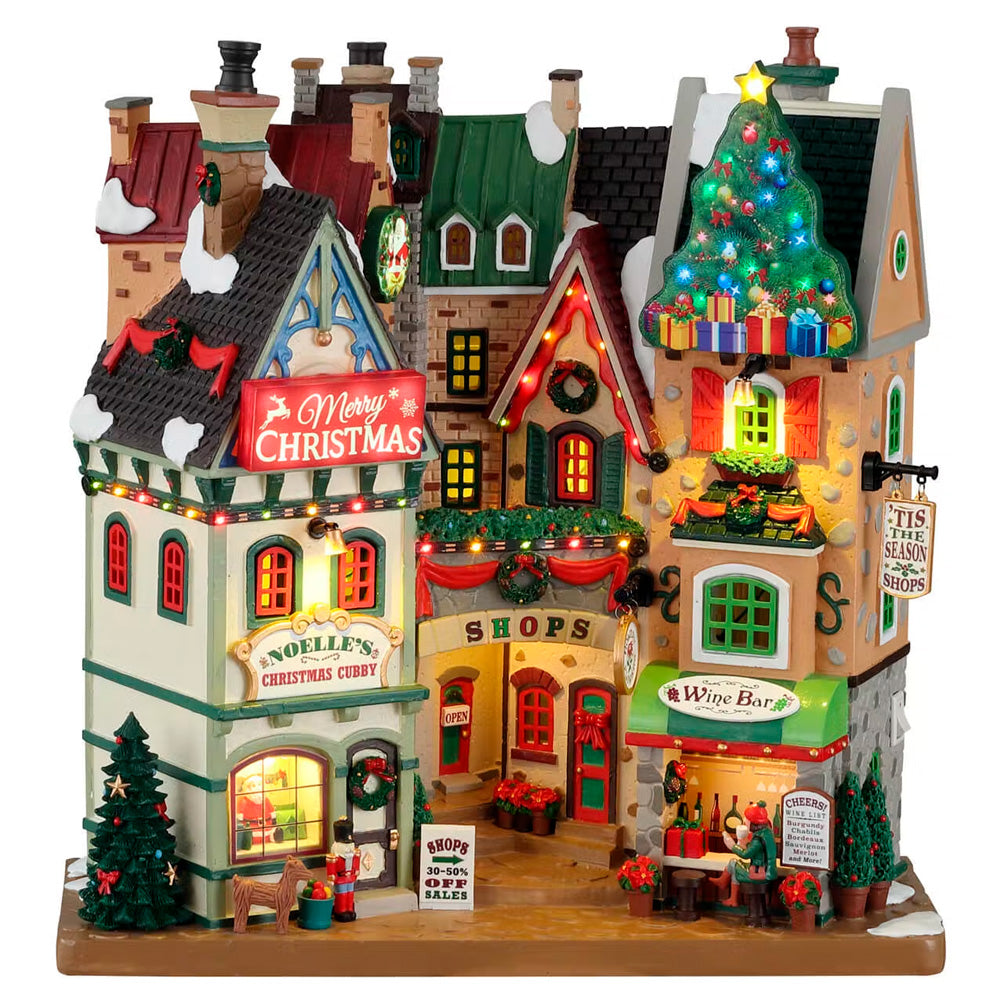 Tis The Season Shops con Luci e Dettagli Natalizi 28 (h) cm