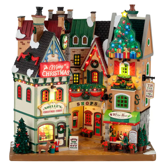 Tis The Season Shops con Luci e Dettagli Natalizi 28 (h) cm