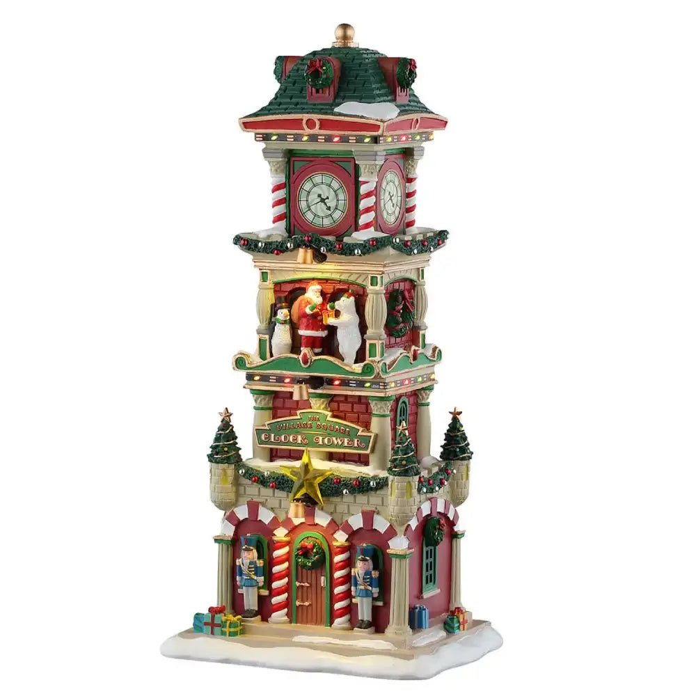 The Village Square Clock Tower con Suoni Luci e Movimento - Lemax