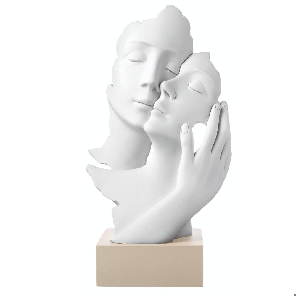 Scultura Volti in Marmorino Bianco 34 h cm - Bongelli Preziosi