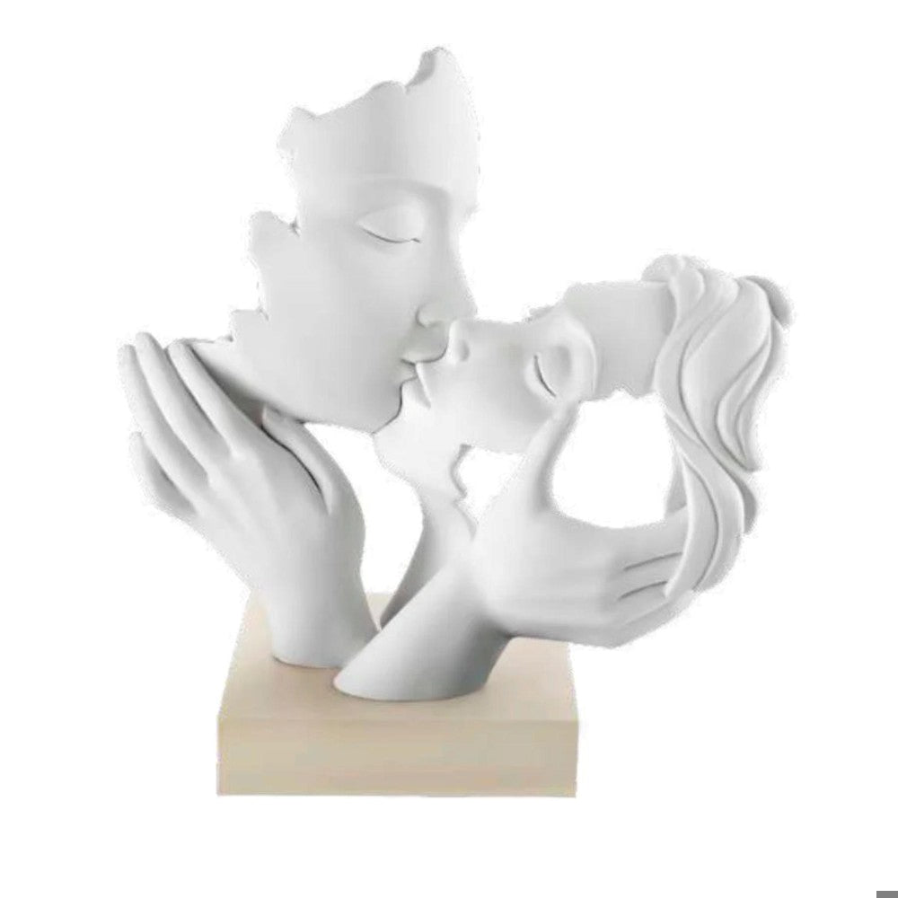 Scultura Volti in Marmorino con Base Nocciola34x30 h cm - Bongelli Preziosi