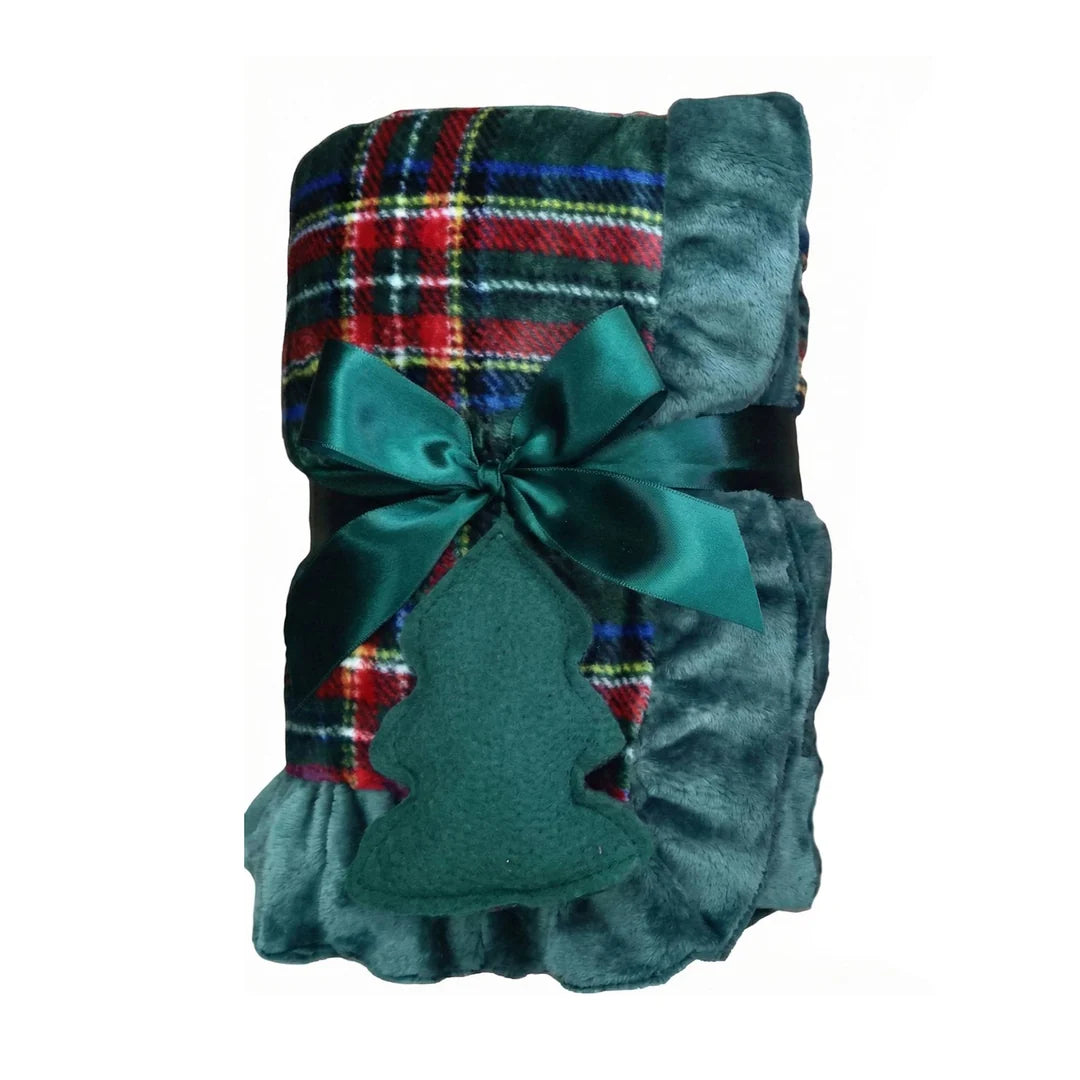 Plaid in Tartan Scozzese con Balze 170x140 cm - Blanc Mariclò