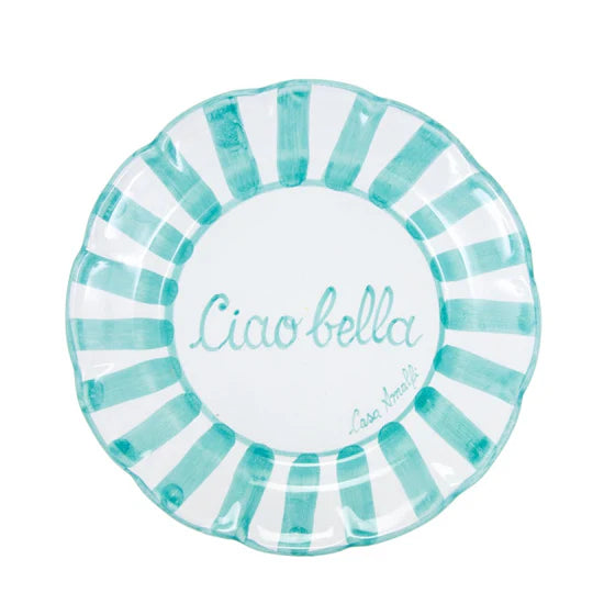 Piatto in Ceramica Decorato "Ciao Bella" 26 cm  - Casa Amalfi