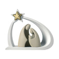 Presepe Stilizzato in Marmorino Bianco con Dettagli Oro 13X11 cm - Bongelli Preziosi
