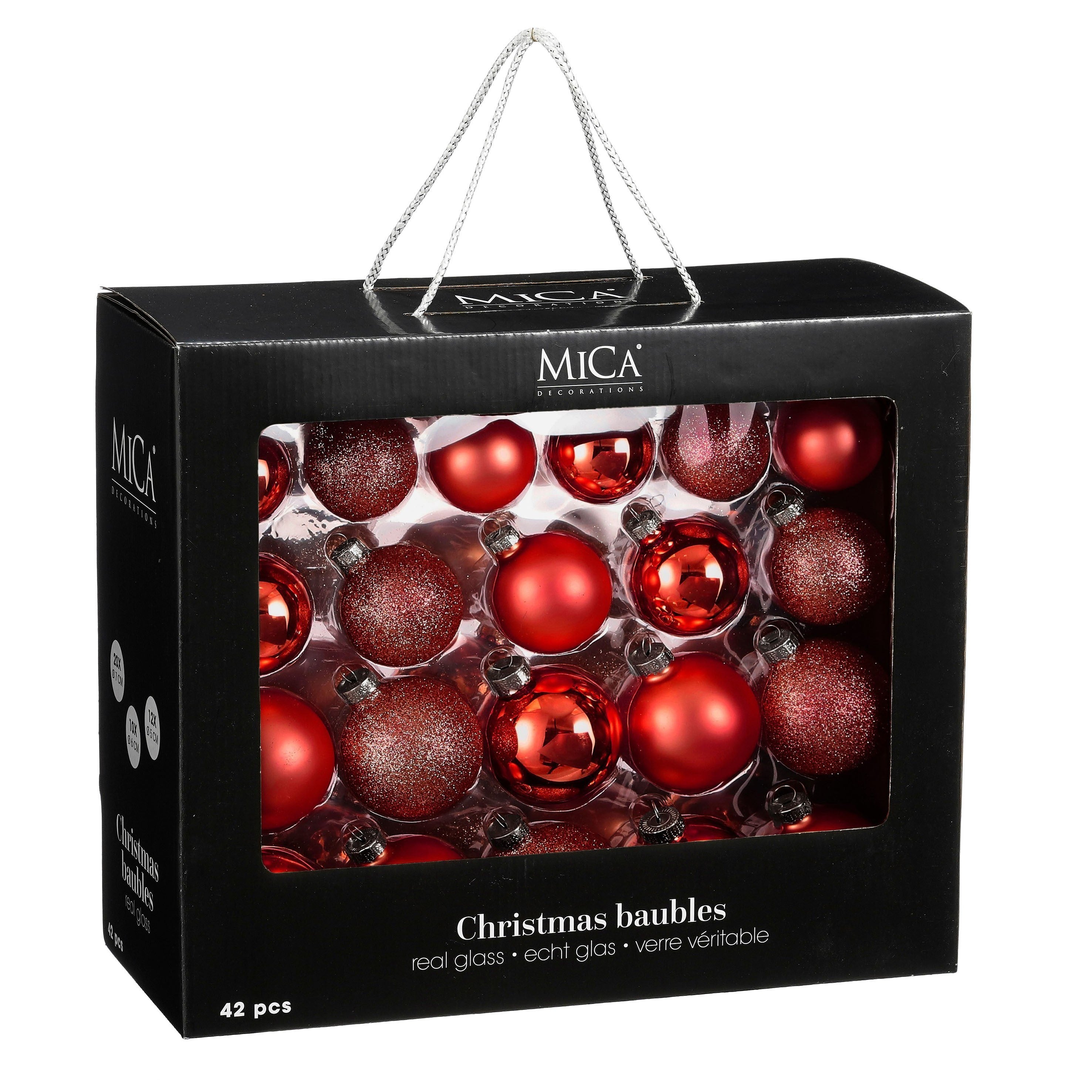 Set 42 Sfere di Vetro Rosse - Edelman
