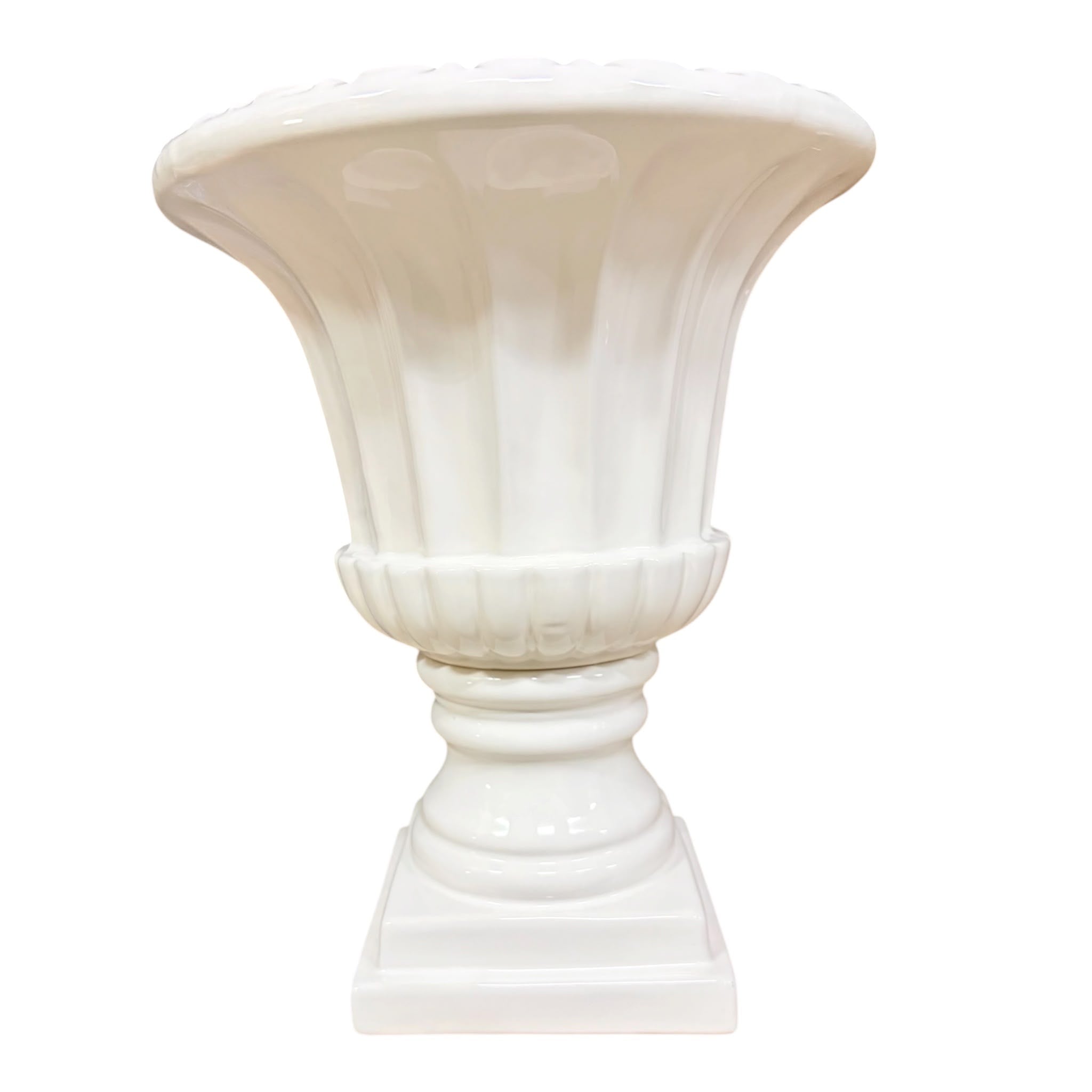 Vaso in Ceramica Bianca Lucida 26 h cm - L'Arte di Nacchi