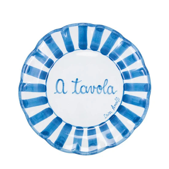 Piatto in Ceramica Decorato "A Tavola" 26 cm  - Casa Amalfi