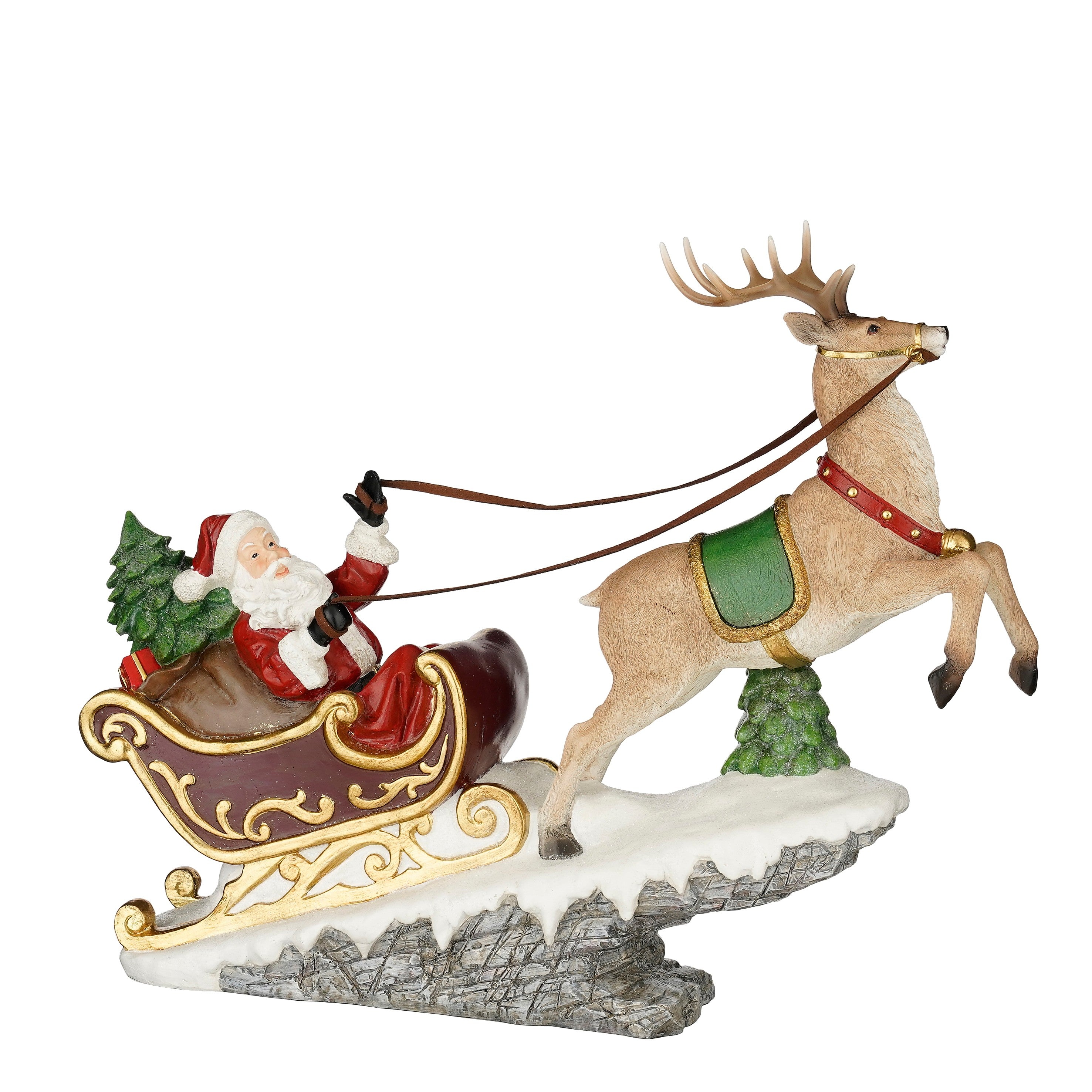 Babbo Natale in Slitta con Renna 45 h cm - Edelman