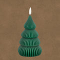 Candela LED Alberello Plissettato Verde 14 h cm - Edelman