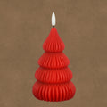 Candela LED Alberello Plissettato Rosso 14 h cm - Edelman