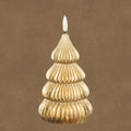 Candela LED Alberello Plissettato Champagne 14 h cm - Edelman