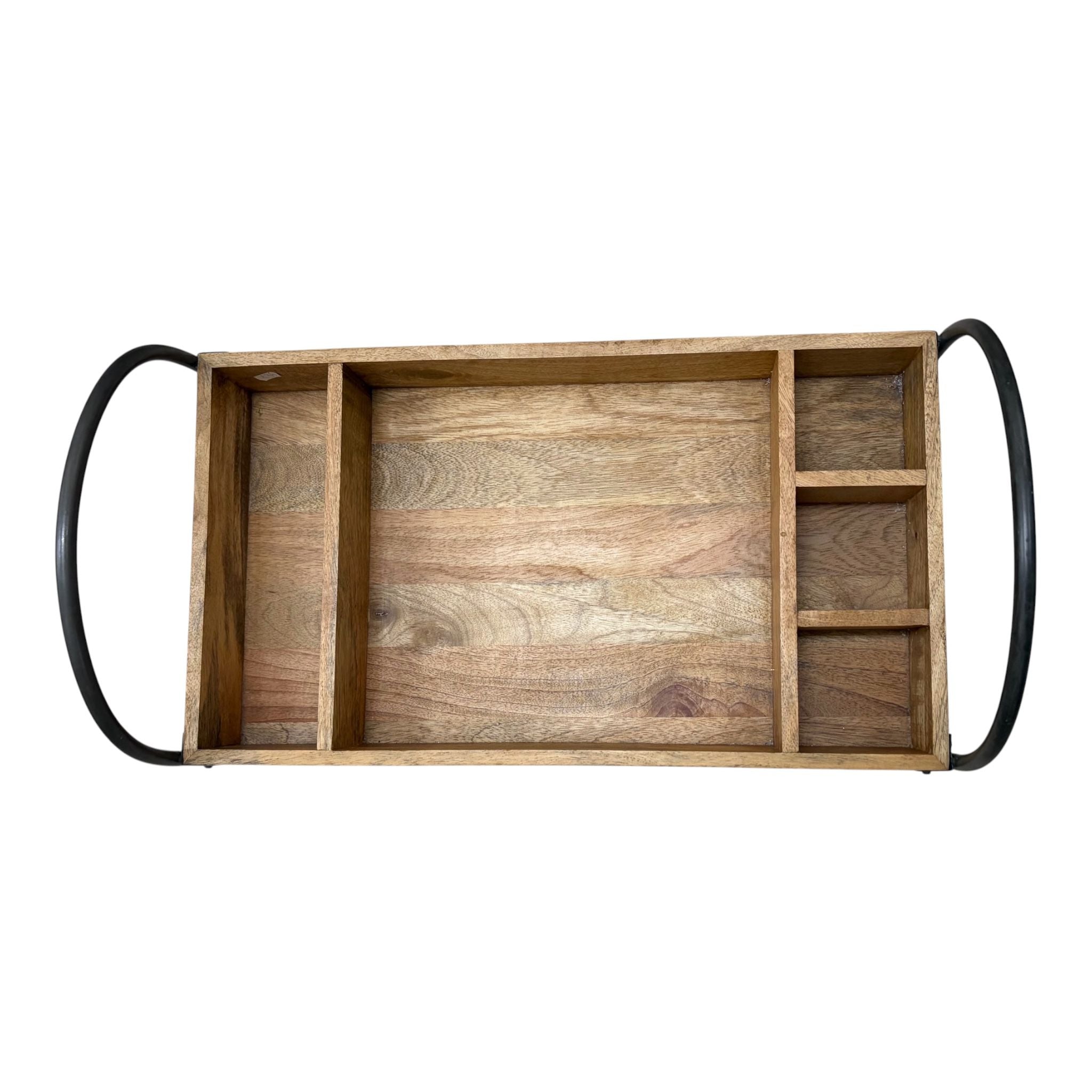 Vassoio in Legno con Manici Metallici - Innovaliving