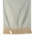 Runner Decorativo Verde con Frange Ecru 34x100 cm - Fiori di Lena