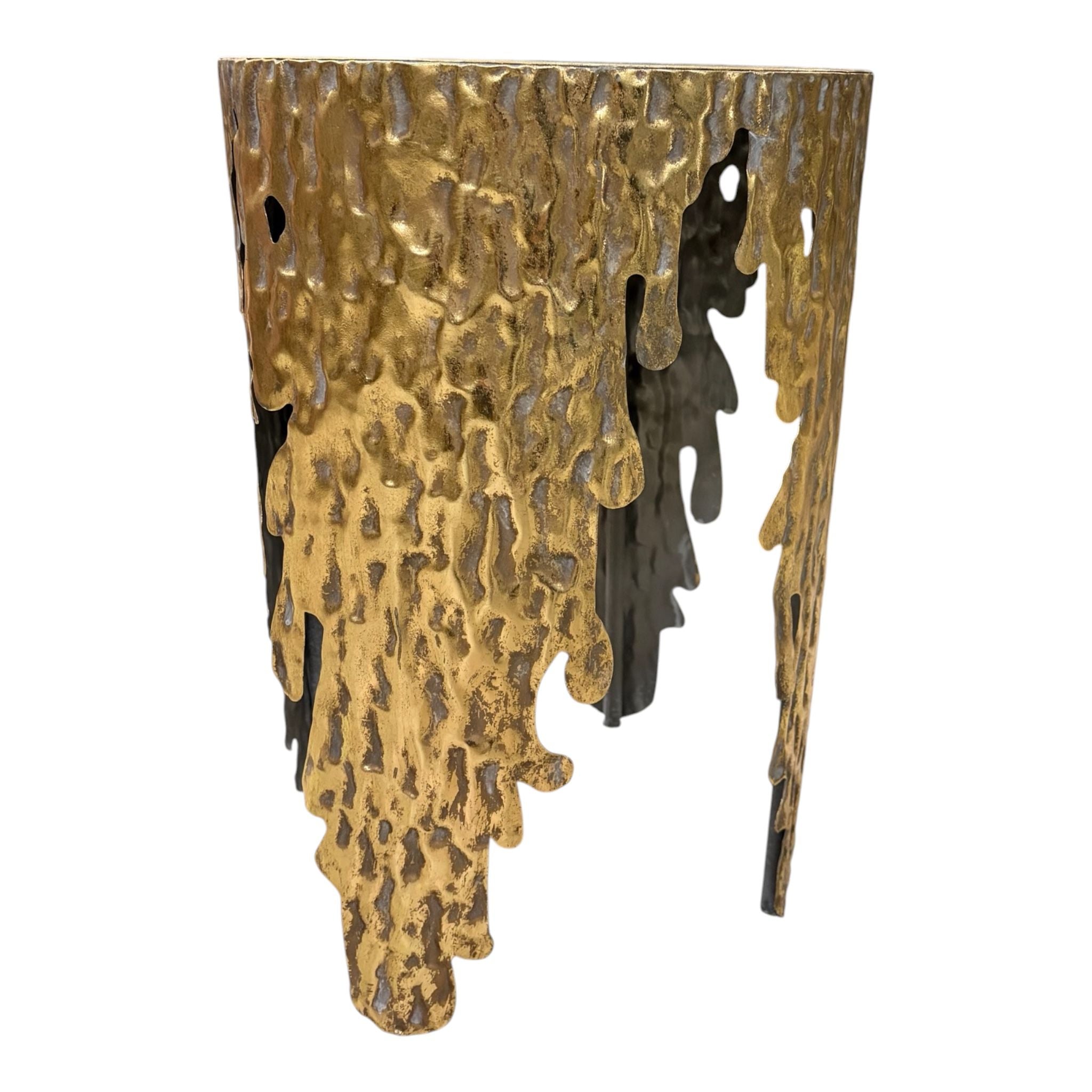 Tavolino  Oro Brunito Martellato 32x46 h cm - In Art