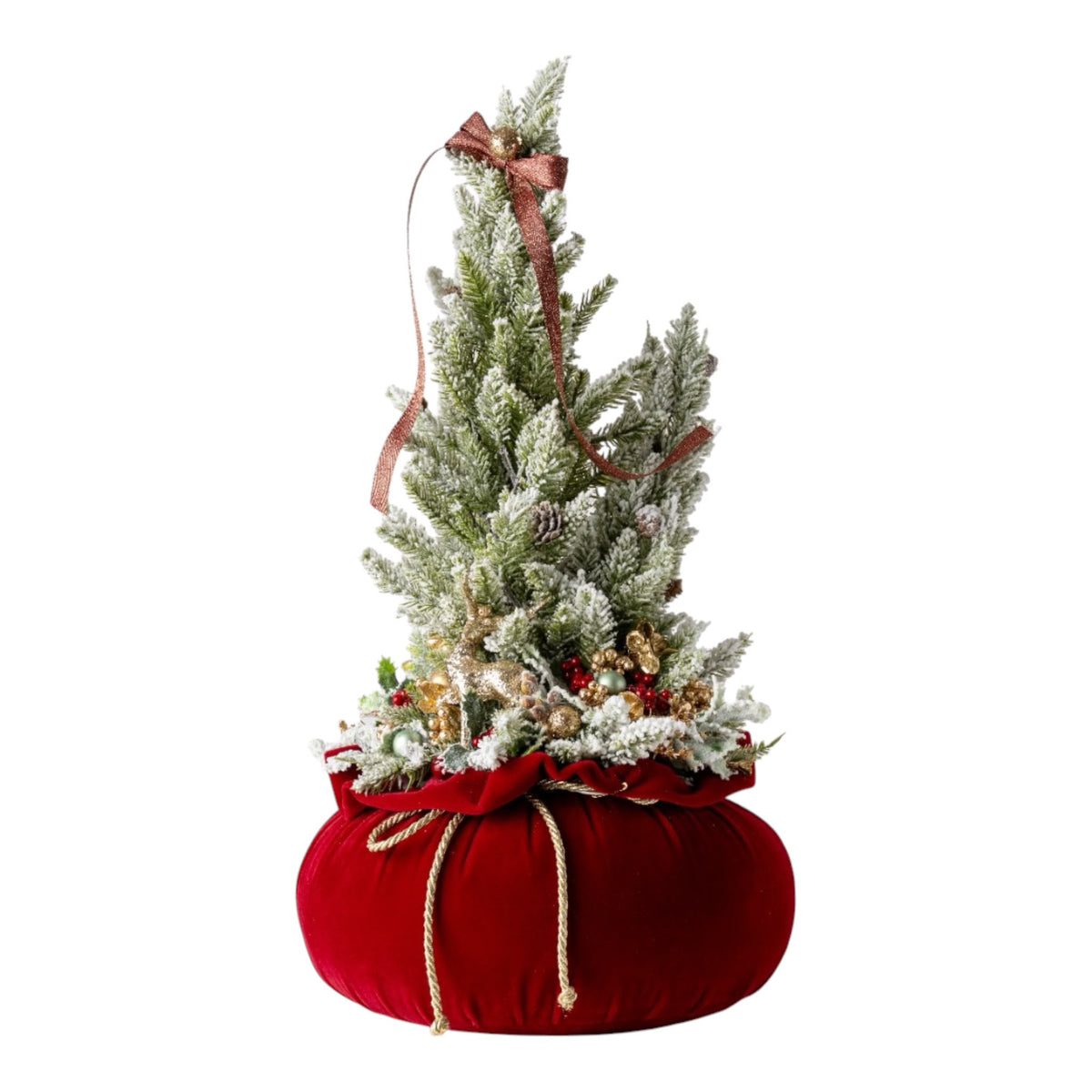 Pouf Natalizio con Alberello 60 cm - Fiori di Lena