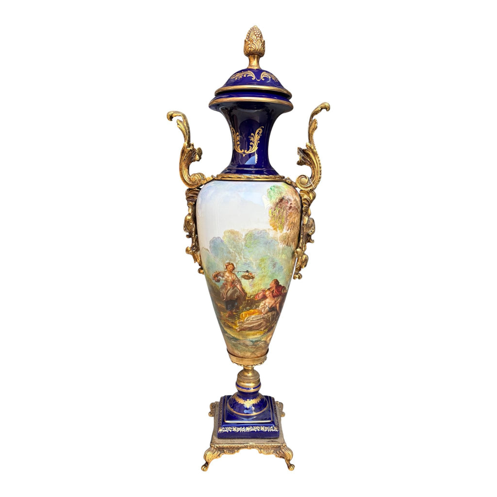 Vaso Ornamentale in Porcellana Dipinto a Mano 65 h cm - Limoges