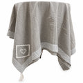 Tovaglia  con Bordo Fantasia e Nappe 150x250 cm con 12 Tovaglioli - Alizèa