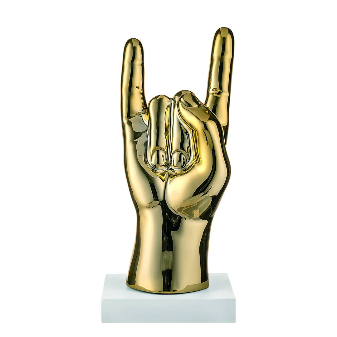 Scultura Corna Oro con Base Bianca 21 h cm - Bongelli Preziosi