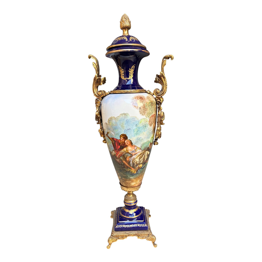 Vaso Ornamentale in Porcellana Dipinto a Mano 65 h cm - Limoges