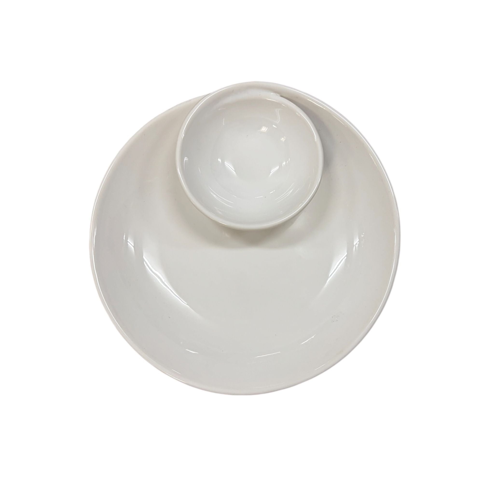 Antipastiera Tonda in Ceramica Bianca 20x20 cm - L'Infinito