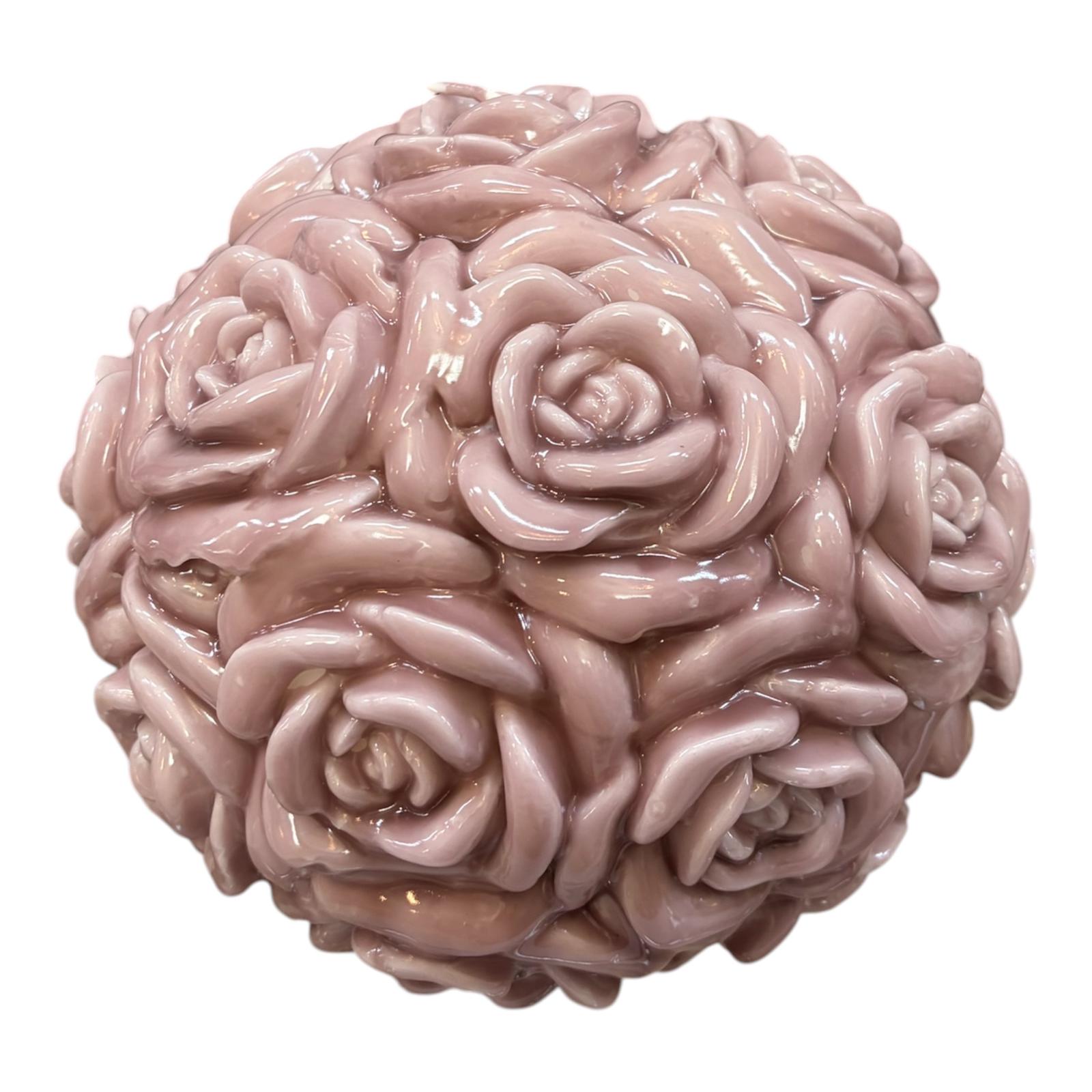 Candela Tonda con Rose 3D 20x20 cm - Hervit