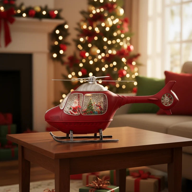 Elicottero Decorativo in Resina con Babbo Natale - L'Arte di Nacchi