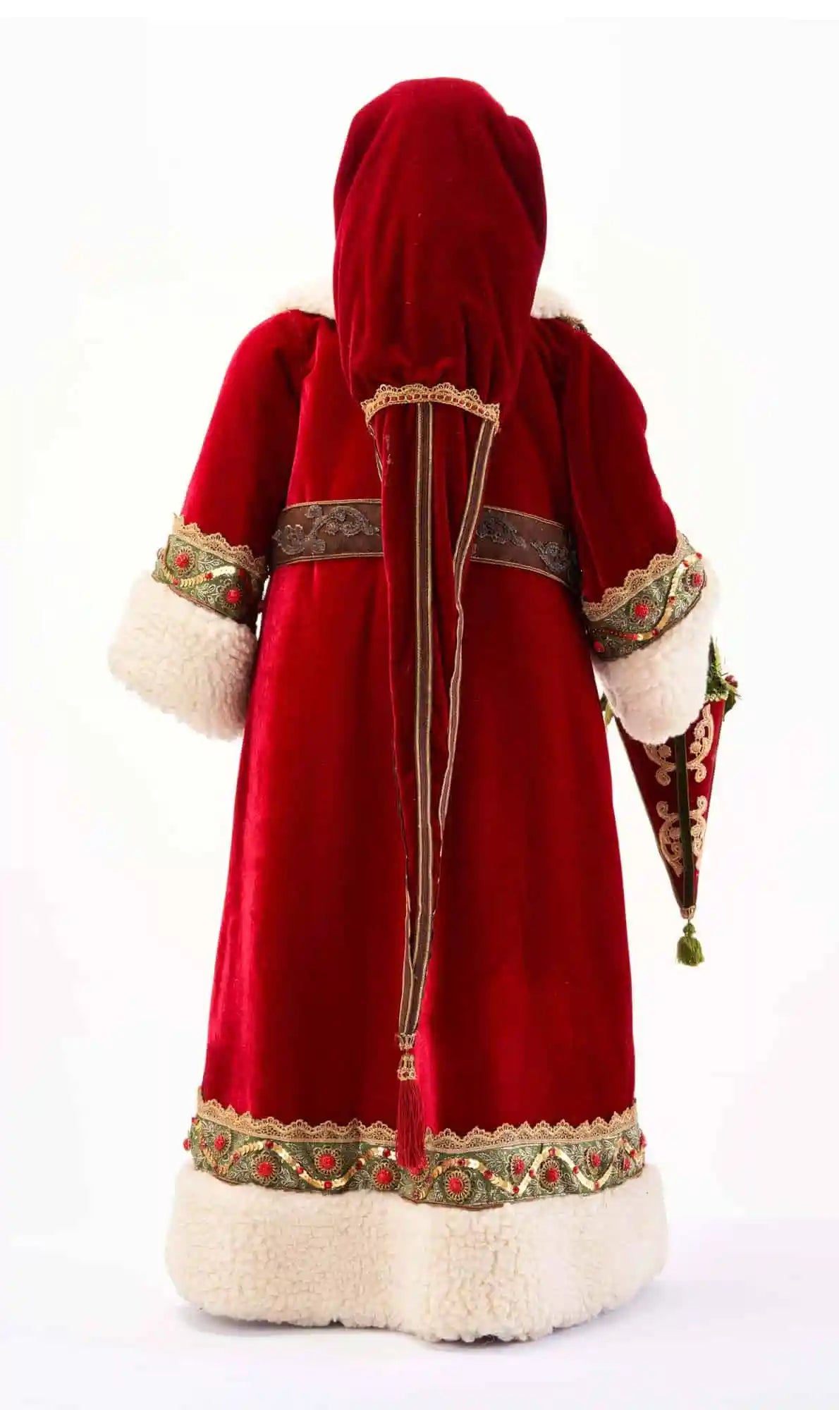 Babbo Natale Realistico in Resina con Abiti Tradizionali 180 cm