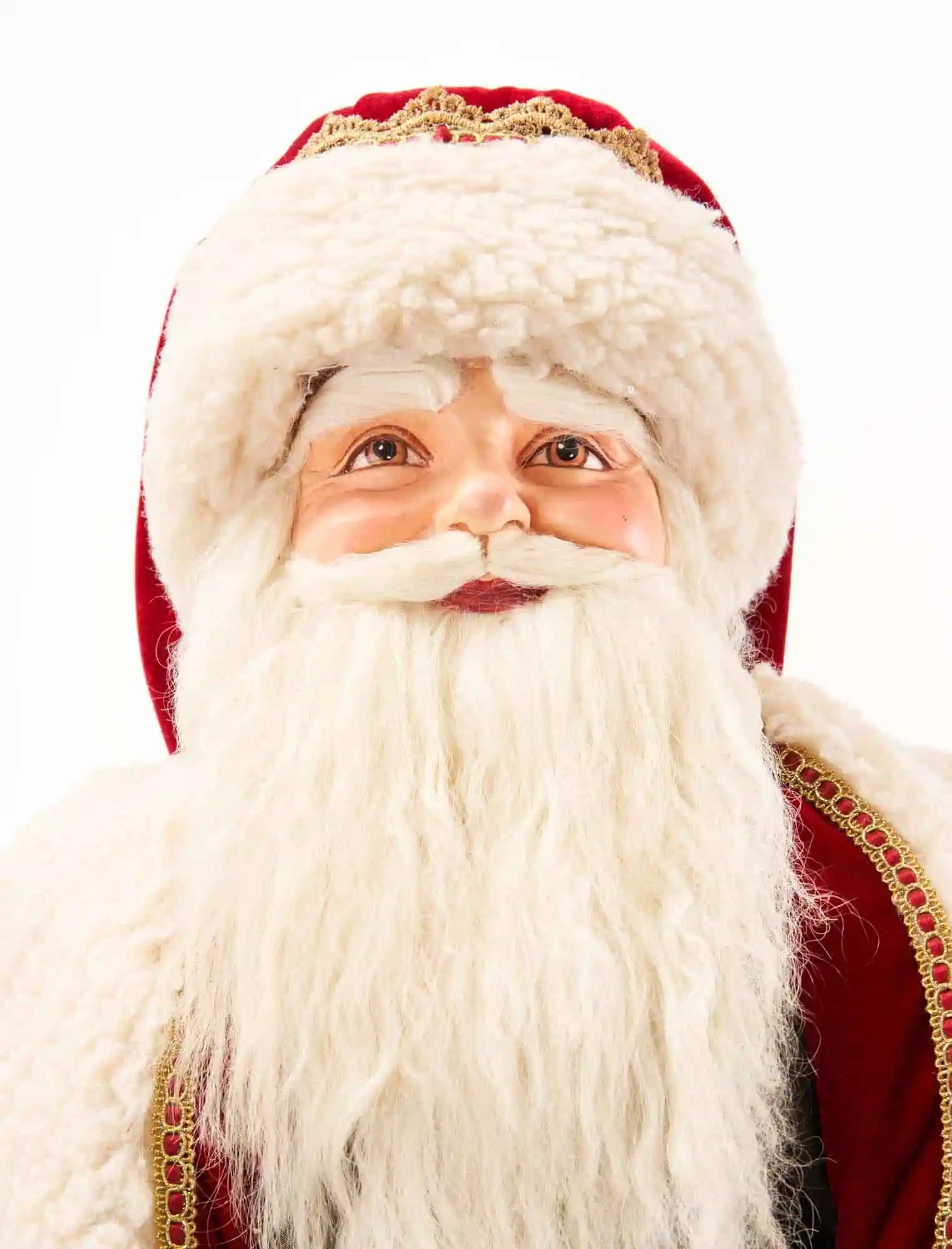 Babbo Natale Realistico in Resina con Abiti Tradizionali 180 cm