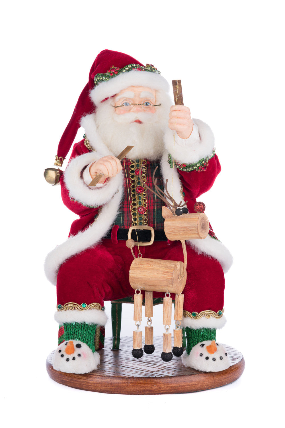 Babbo Natale Seduto con Renna 35 cm
