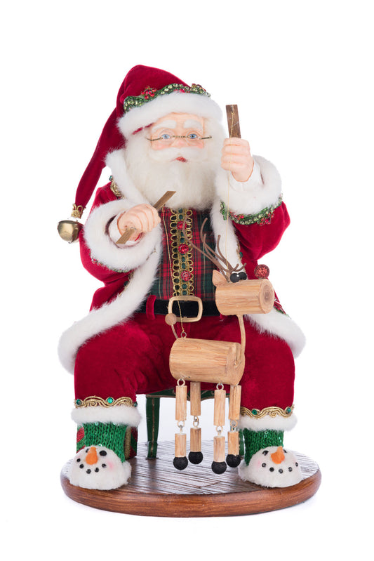 Babbo Natale Seduto con Renna 35 cm