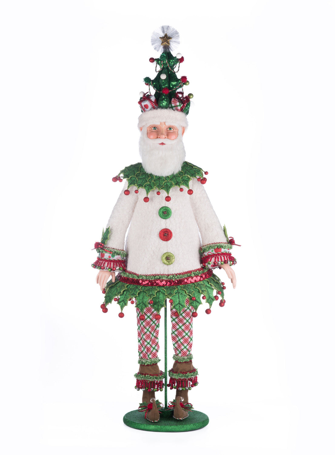 Bambola Natalizia con Cappello a Forma di Albero 115 mt.
