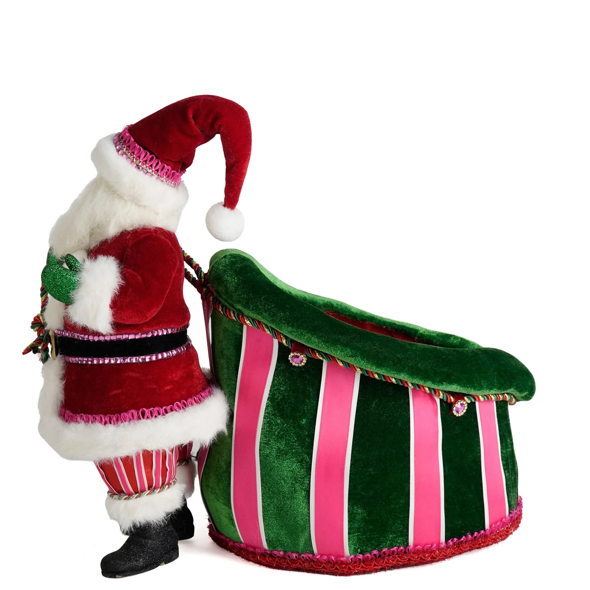 Papa Noel and Bag Candy Holder 31.7 cm - Katherine's Collection