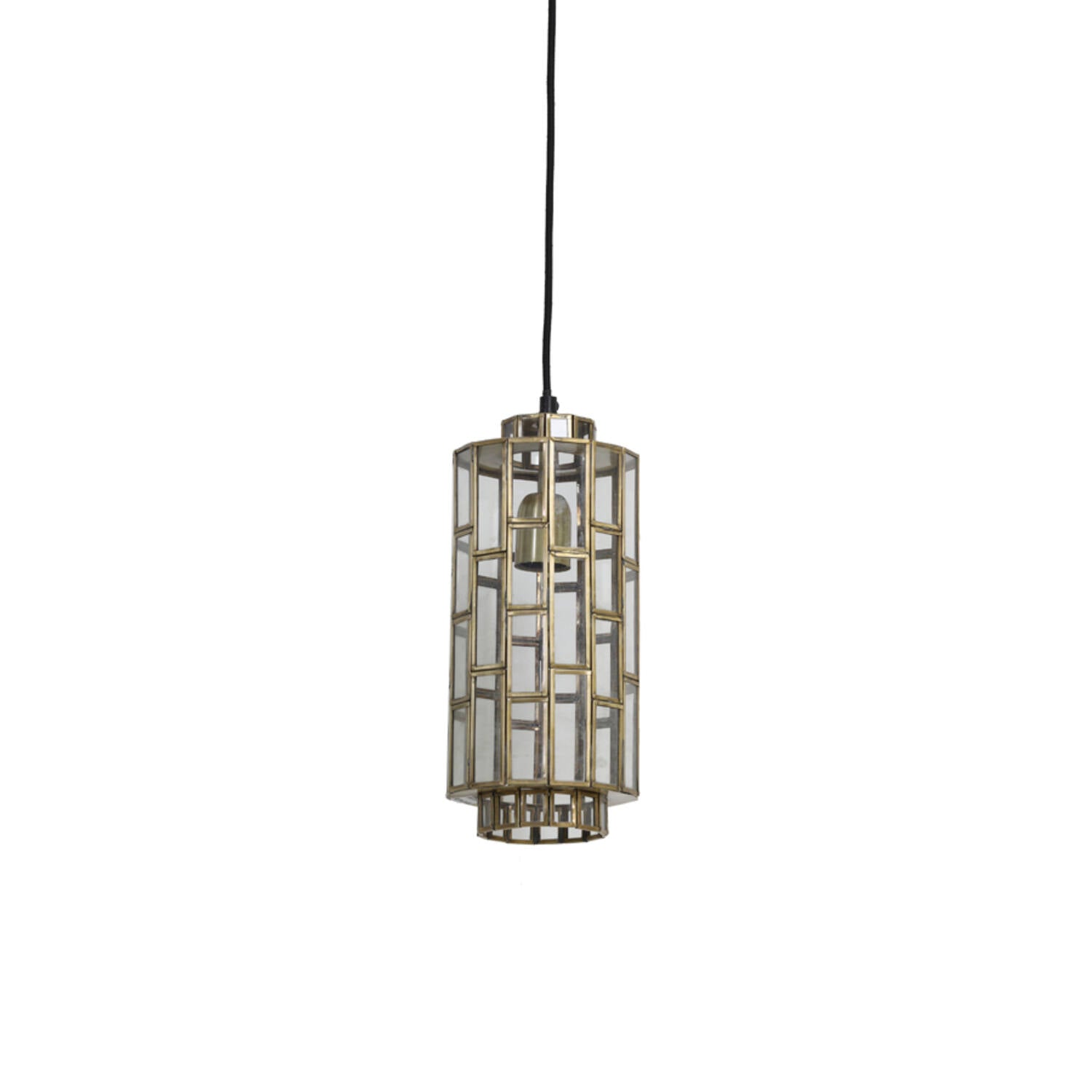 Lampada a Sospensione in Bronzo Antico e Vetro 31 cm - Light e Living