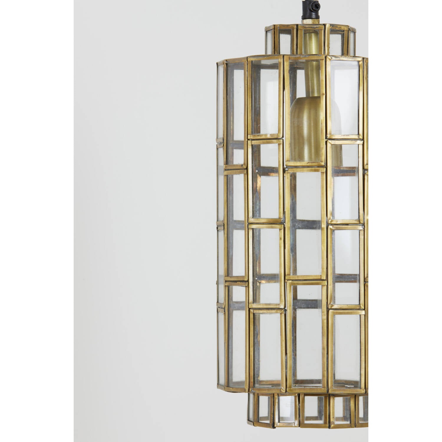 Lampada a Sospensione in Bronzo Antico e Vetro 31 cm - Light e Living