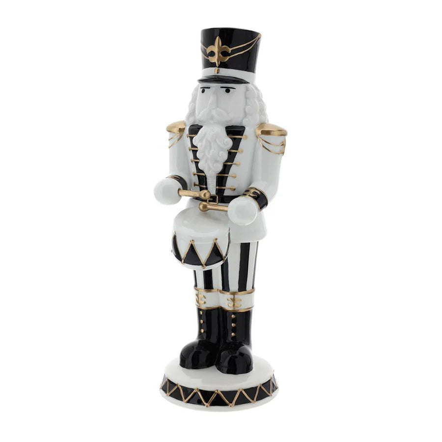 Schiaccianoci con Tamburo in Finissima Porcellana Bianca 28 cm