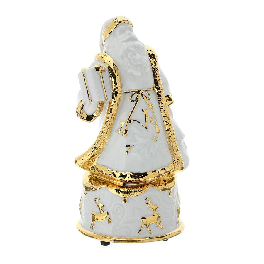 Carillon in Finissima Porcellana Bianca con Dettagli Oro 21 cm