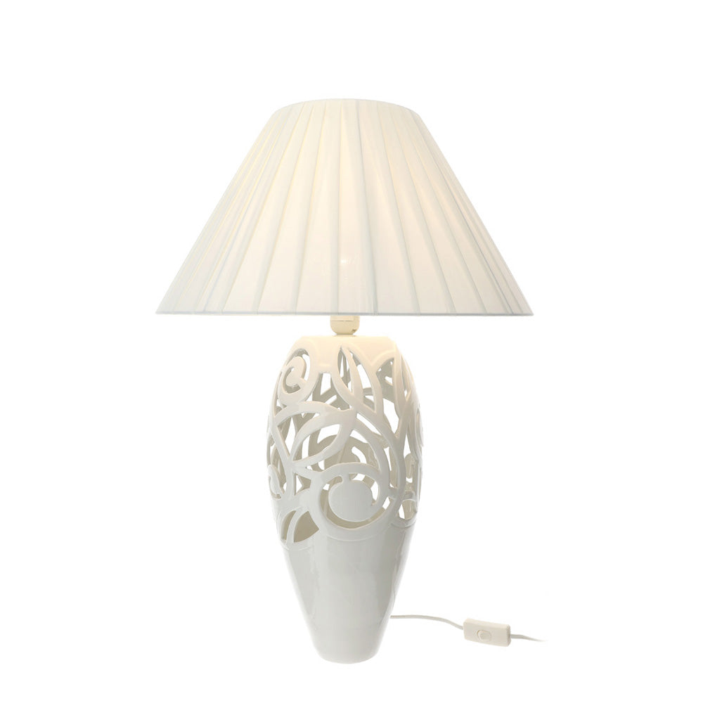 Lampada con Base in Porcellana Traforata 45 cm - Hervit