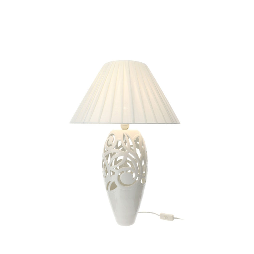 Lampada con Base in Porcellana Traforata 65 cm - Hervit