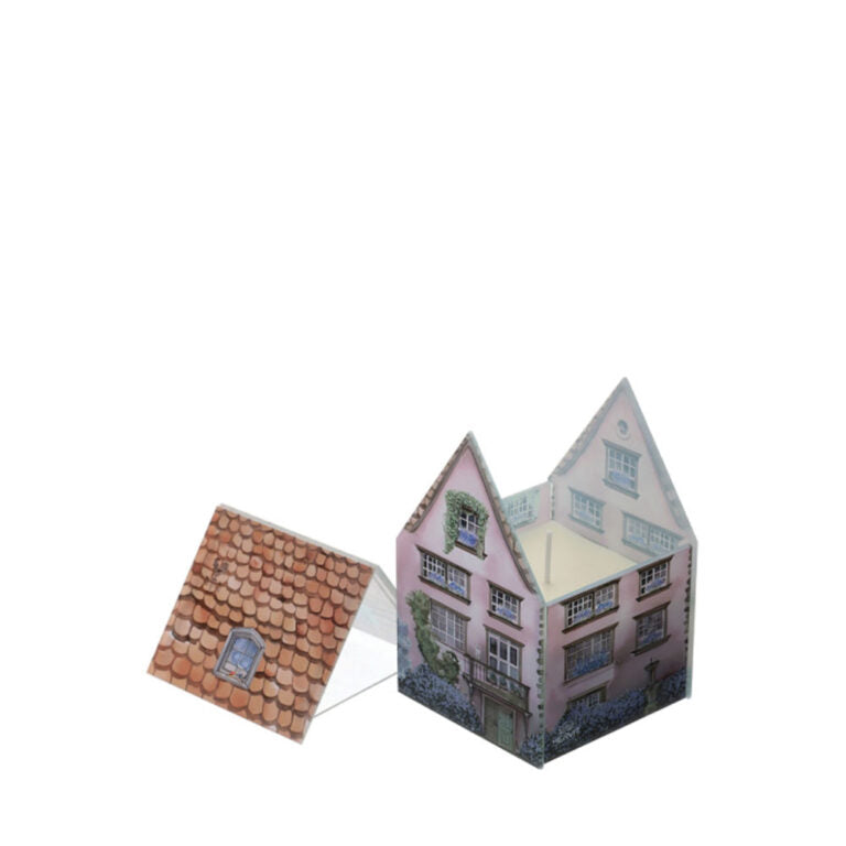 Casetta in Vetro Satinato con Candela Profumata - Linea "Cottage"
