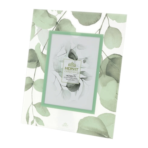 Cornice in Vetro Satinato con Disegni di Foglie Botanic 24x29 cm- Hervit