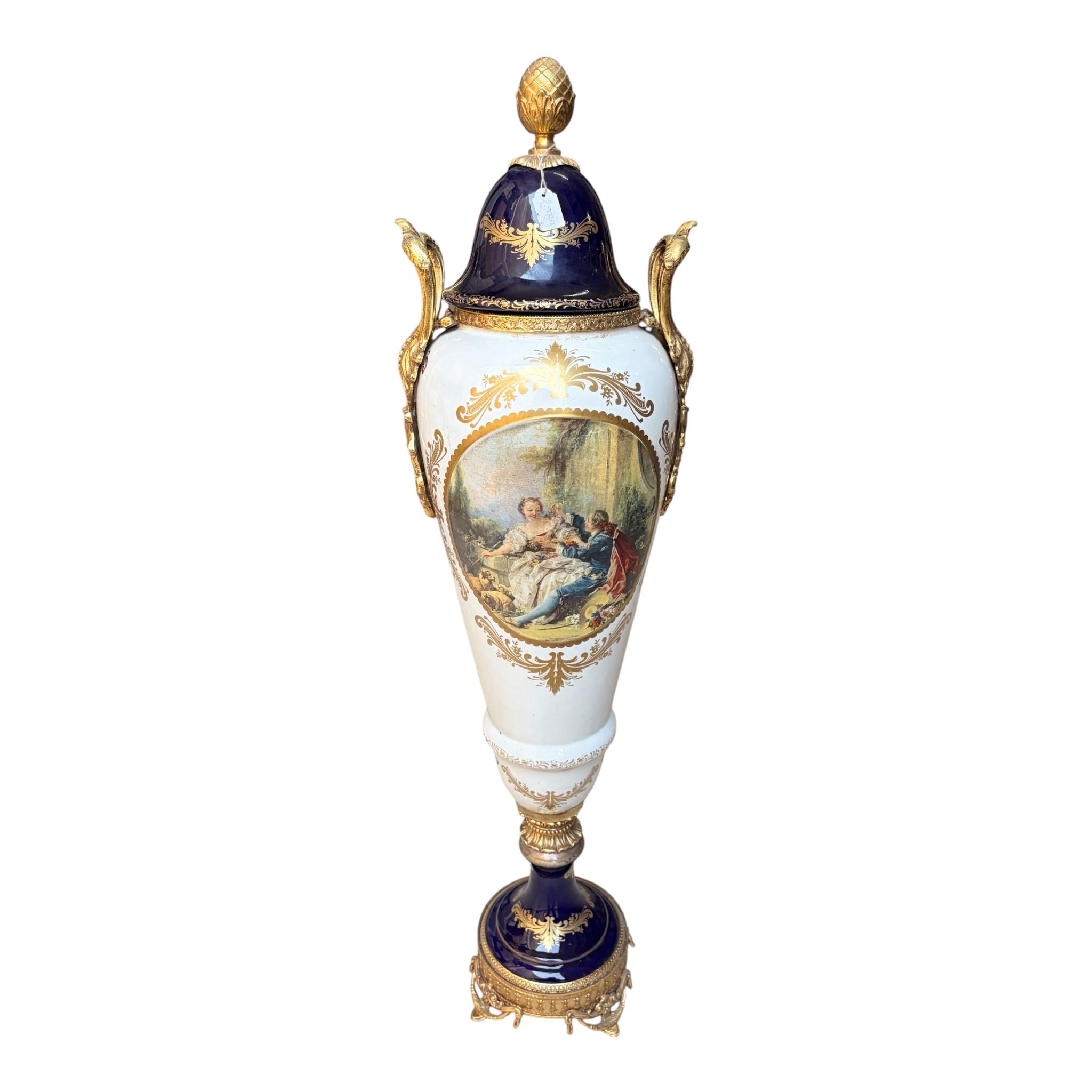 Vaso Ornamentale in Porcellana Dipinto a Mano 83 h cm - Limoges
